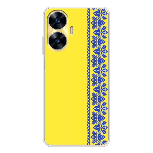 Чехол с рисунком «Вышиванка на желтом» для Realme C55 Чехол с рисунком «Вышиванка на желтом» для Realme C55