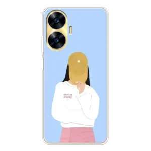 Силиконовый Чехол на Realme C55 с картинкой Стильных Девушек (Желтая кепка)