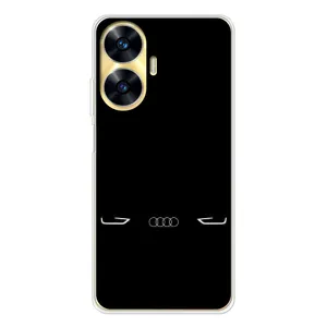 Силиконовый бампер с картинкой машины на Realme C56 (Силует Audi)