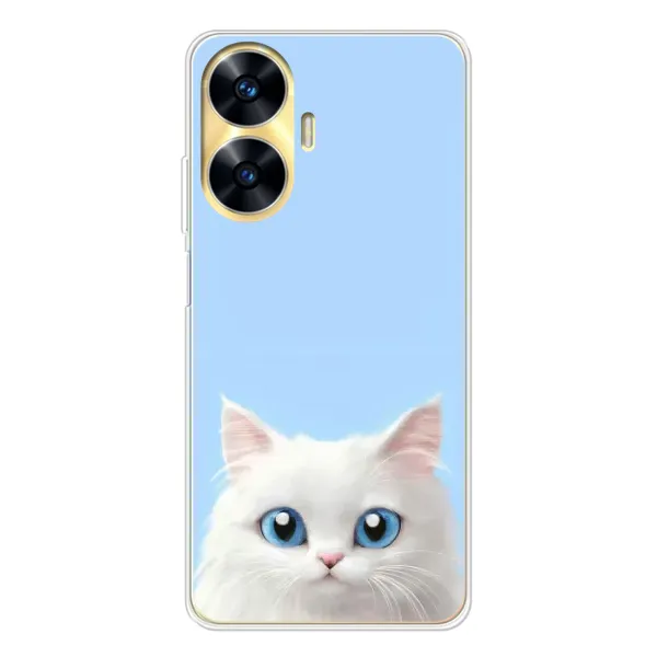 Чехол с рисунком «Белый кот» для Realme C56 Чехол с рисунком «Белый кот» для Realme C56