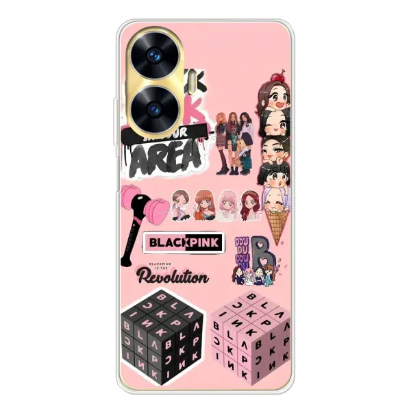 Чехол с рисунком «BLACK PINK коллаж» для Realme C56 Чехол с рисунком «BLACK PINK коллаж» для Realme C56