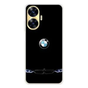 Силиконовый бампер с картинкой машины на Realme C56 (Черный BMW)