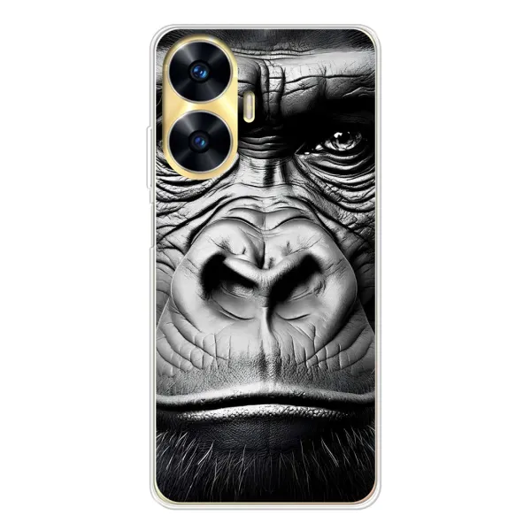 Чехол с рисунком «Черная обезьяна» для Realme C56 Чехол с рисунком «Черная обезьяна» для Realme C56