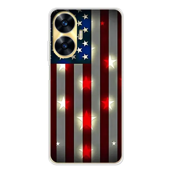 Чехол с рисунком «Флаг США 2» для Realme C56 Чехол с рисунком «Флаг США 2» для Realme C56