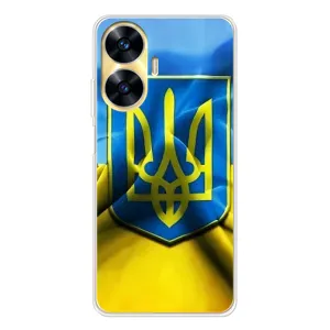 Чехол с картинкой (Патриотический ГЕРБ) на Realme C56 (Герб и Флаг Украины)