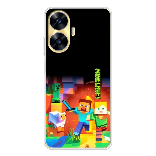 Чехол с рисунком «Герой Майнкрафт» для Realme C56 Чехол с рисунком «Герой Майнкрафт» для Realme C56