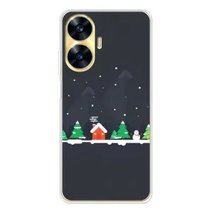 Силіконовий бампер на різдво для Realme C56 (Місто зимове)