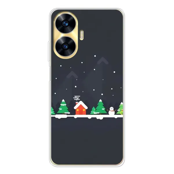 Чехол с рисунком «Город зимний» для Realme C56 Чехол с рисунком «Город зимний» для Realme C56