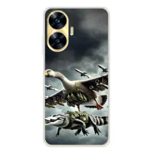 Чехол с мемами тралалело тралала для Realme C56 (Гусини и крокодило)