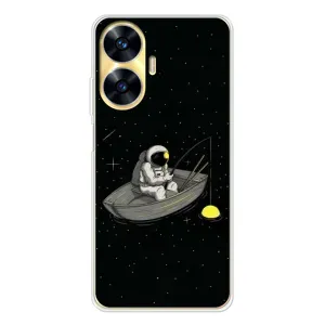 Силіконовый Чохол з принтом "Космонавти" на Realme C56 (Космонавт на рибалці)