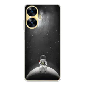 Силіконовый Чохол з принтом "Космонавти" на Realme C56 (Космонавт романтик)