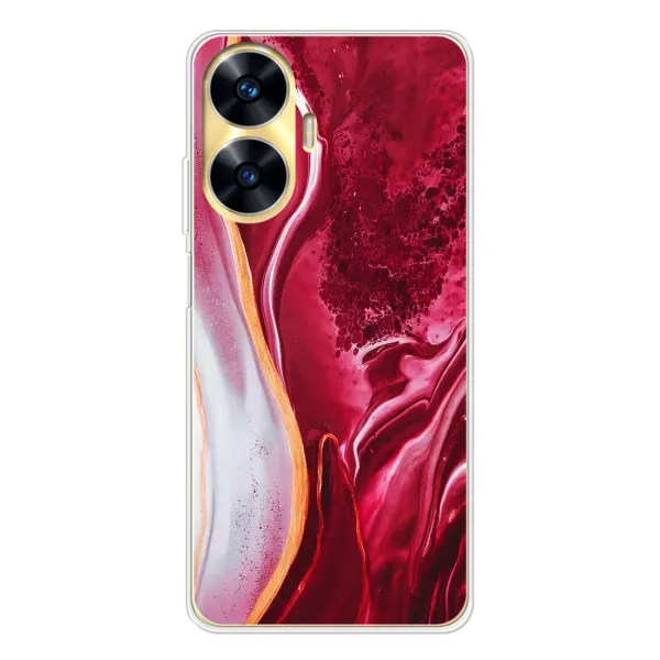 Чехол с рисунком «Красный мрамор» для Realme C56 Чехол с рисунком «Красный мрамор» для Realme C56