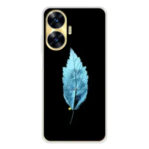 Чехол с картинками на черном фоне для Realme C56 (Листочек)