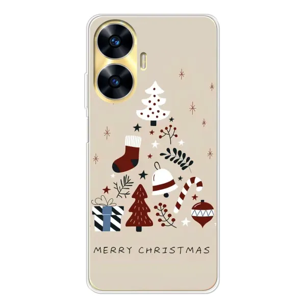 Чехол с рисунком «Merry Christmas» для Realme C56 Чехол с рисунком «Merry Christmas» для Realme C56