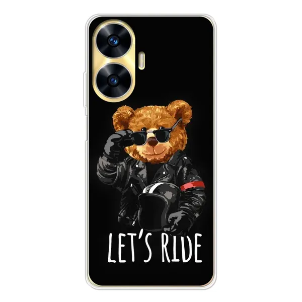 Чехол с рисунком «Модный Мишка» для Realme C56