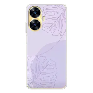 Чохол квітковий дизайн для Realme C56 (Монстера фіолетова)