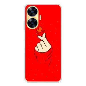 Чохол (Знак сердечка) для Realme C56 (Сердечко на червоному)