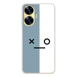 Силиконовые Чехлы (смешные стикеры) для Realme C56 (Серо-белый)