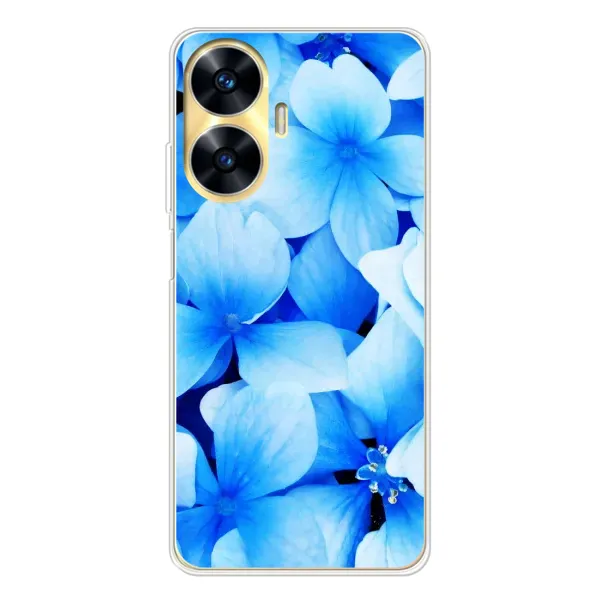 Чехол с рисунком «Синие цветы» для Realme C56 Чехол с рисунком «Синие цветы» для Realme C56