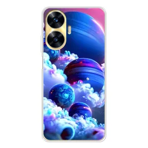 Чехлы КОСМОС для Realme C56 (Синие планеты)