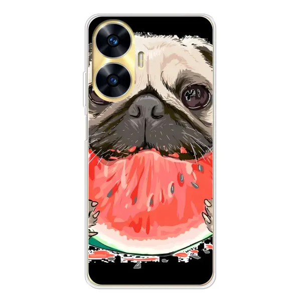 Чехол с рисунком «Смешной Мопс» для Realme C56 Чехол с рисунком «Смешной Мопс» для Realme C56