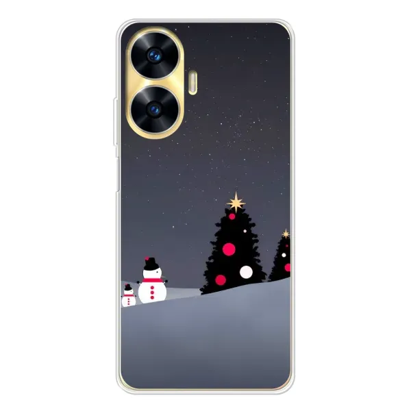 Чехол с рисунком «Снеговички» для Realme C56 Чехол с рисунком «Снеговички» для Realme C56