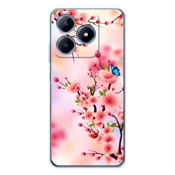 Чехол с рисунком «Бабочки на сакуре» для Realme C61 Чехол с рисунком «Бабочки на сакуре» для Realme C61