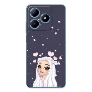 Чехол Стильные девушки на Realme C61 (Девушка и сердечки)