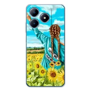 Чехол Стильные девушки на Realme C61 (Девушка на поле)