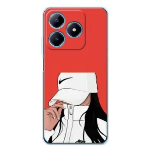Силиконовый Чехол на Realme C61 с картинкой Стильных Девушек (Девушка Nike)