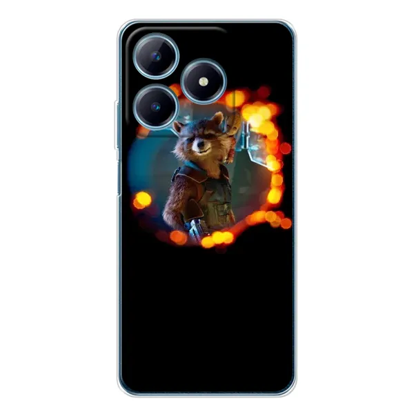 Чехол с рисунком «Енот Ракета» для Realme C61