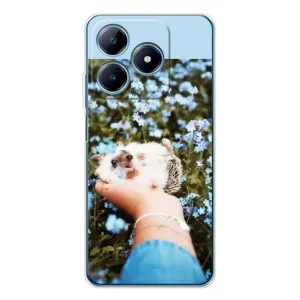 Чехлы с изображением разных животных для Realme C61 (Ежик на руках)