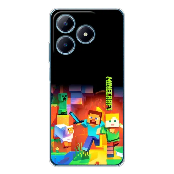 Чехол с рисунком «Герой Майнкрафт» для Realme C61 Чехол с рисунком «Герой Майнкрафт» для Realme C61