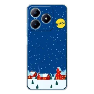 Силиконовый бампер на рождество для Realme C61 (Город в снегу)