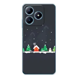 Силиконовый бампер на рождество для Realme C61 (Город зимний)