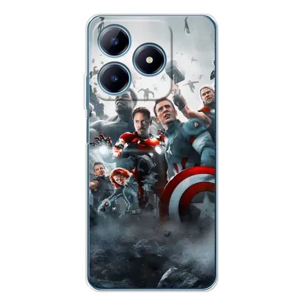 Чехол с рисунком «Команда марвел» для Realme C61