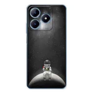 Силіконовый Чохол з принтом "Космонавти" на Realme C61 (Космонавт романтик)