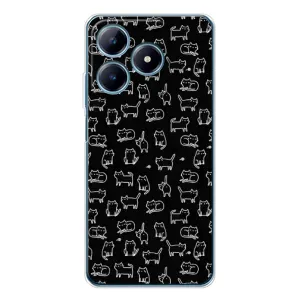 Чехол на тематику: Коты для Realme C61 (Котики на черном)