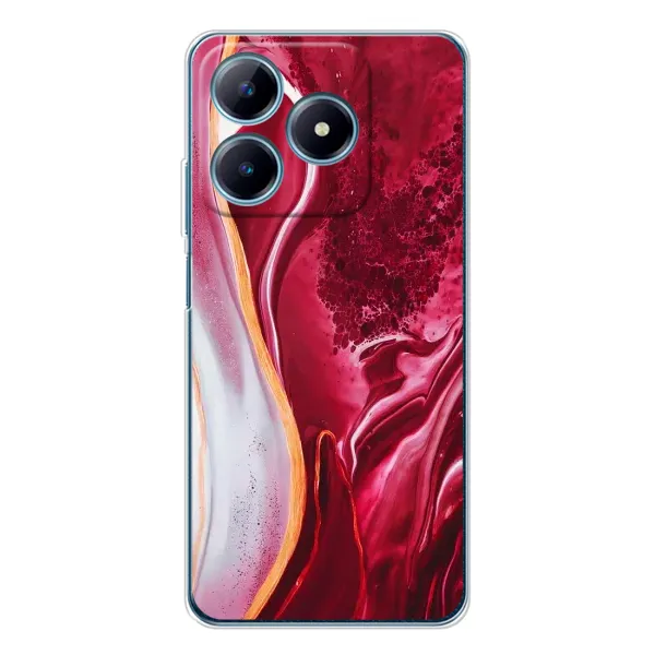 Чехол с рисунком «Красный мрамор» для Realme C61 Чехол с рисунком «Красный мрамор» для Realme C61