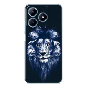 Чехол с картинкой на Realme C61 (Лев - синий)