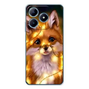 Чехол с Лисичкой для Realme C61 (Новогодний лисенок)