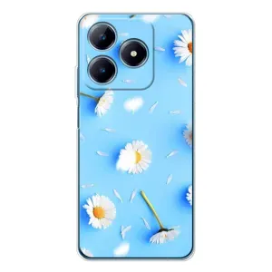 Чохол з Квітами для Realme C61 (ромашки на блакитному)