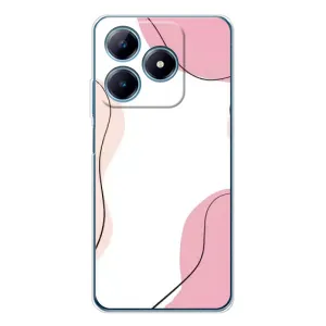 Чохол квітковий дизайн для Realme C61 (Рожевий фон)