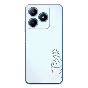 Чехлы (Знак сердечка) на Realme C61 (Сердце на голубом)