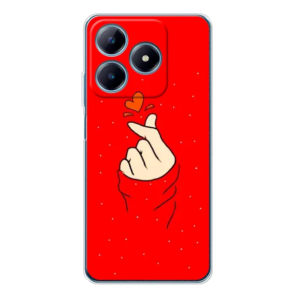 Чехол с рисунком «Сердце на красном» для Realme C61 Чехол с рисунком «Сердце на красном» для Realme C61