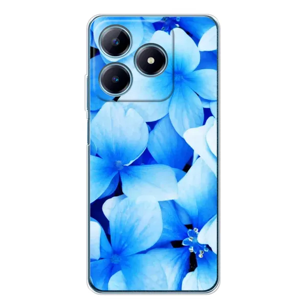 Чехол с рисунком «Синие цветы» для Realme C61