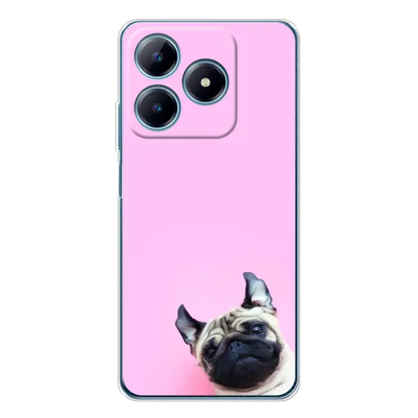 Чехол с рисунком «Собака на розовом» для Realme C61 Чехол с рисунком «Собака на розовом» для Realme C61