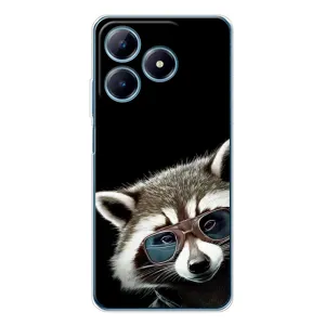 Силиконовый Чехол с Енотами на Realme C61 (Стильный Енот)