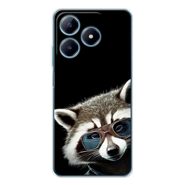 Чехол с рисунком «Стильный Енот» для Realme C61 Чехол с рисунком «Стильный Енот» для Realme C61