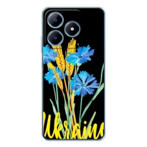 Чехол на Realme C61 Украинский дизайн (Ukraine в цветочках)